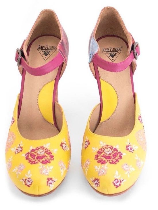 John Fluevog Shoes - John Fluevog Platform Heels Miracles Flora Embroidered Sz 9.5 runs smaller 9